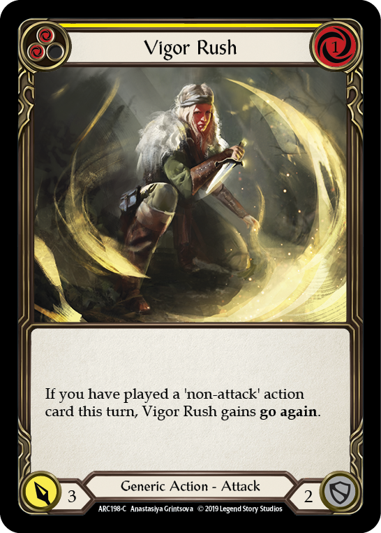 Vigor Rush (Yellow) [ARC198-C] (Arcane Rising)  1st Edition Rainbow Foil