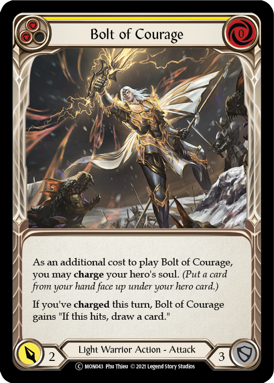 Bolt of Courage (Yellow) [U-MON043-RF] (Monarch Unlimited)  Unlimited Rainbow Foil